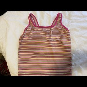 Vintage Women’s Nike Striped Sports Bra Top with Built in Bra